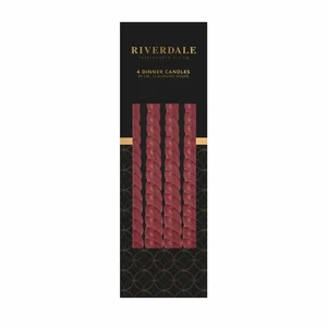 Dinerkaarsen Gedraaide kaarsen oud roze - set van 4