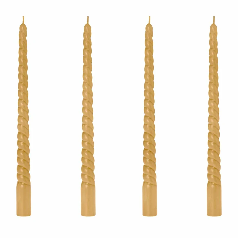 Dinner candle Rose gold - set of 4