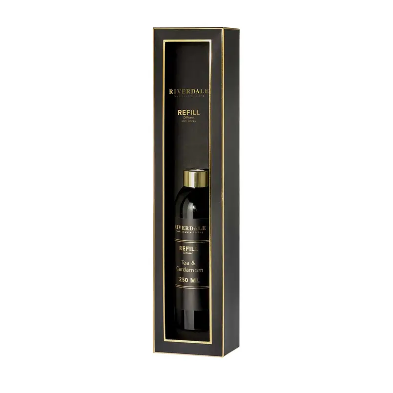 Geurstokjes navulling Tea & Cardamom 250ml zwart