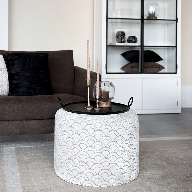 Hocker Nona 55cm creme