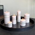 Kaars 10x20cm grijs