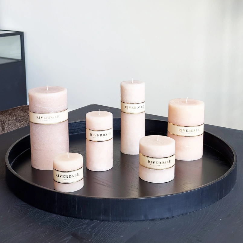 Kaars 7x14cm beige