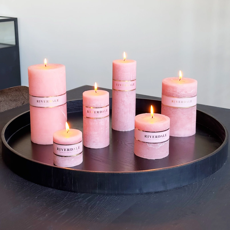 Kaars 7x20cm roze