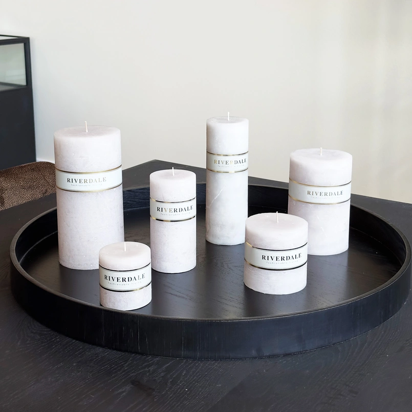Kaars 7x7cm grijs