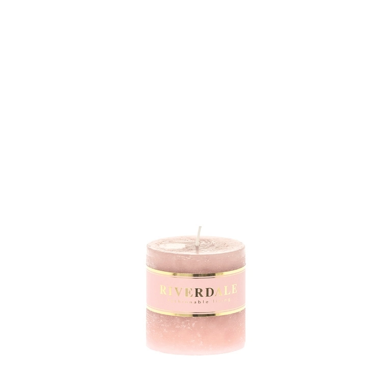 Kaars 7x7cm roze