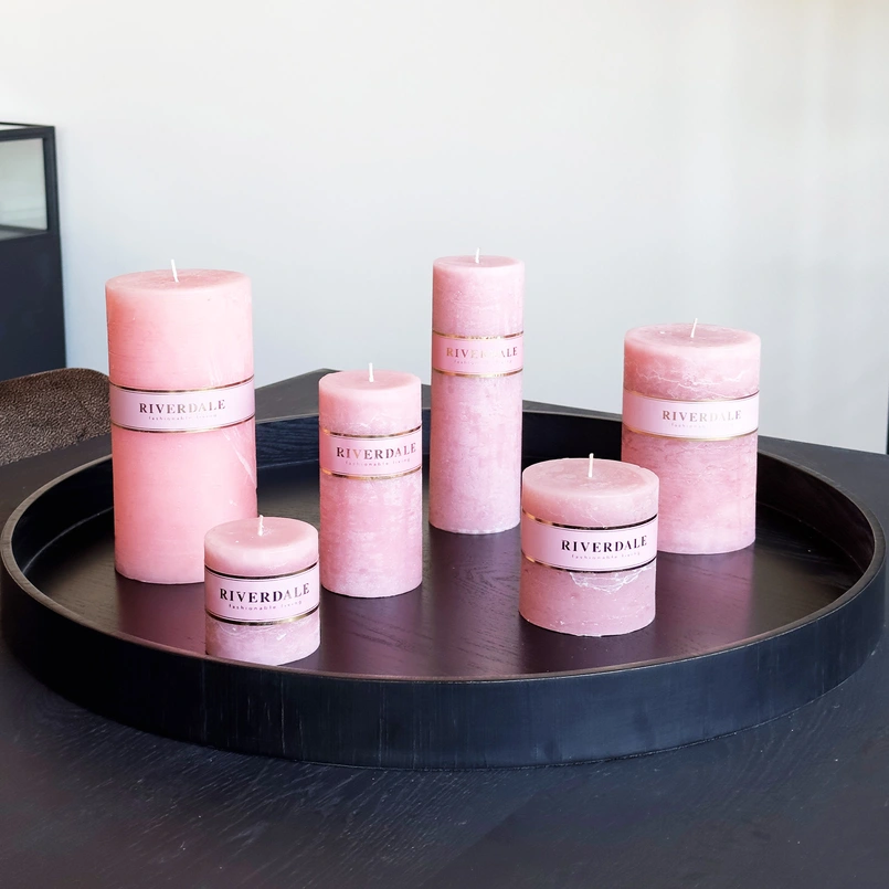 Kaars 7x7cm roze