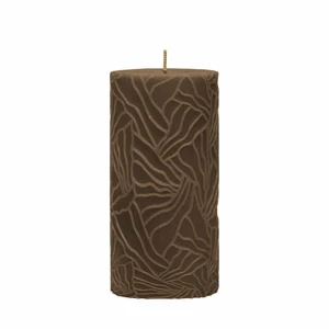 Kaars Wave 7x14cm mokka