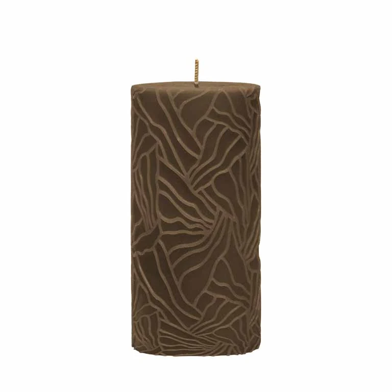 Kaars Wave 7x14cm mokka