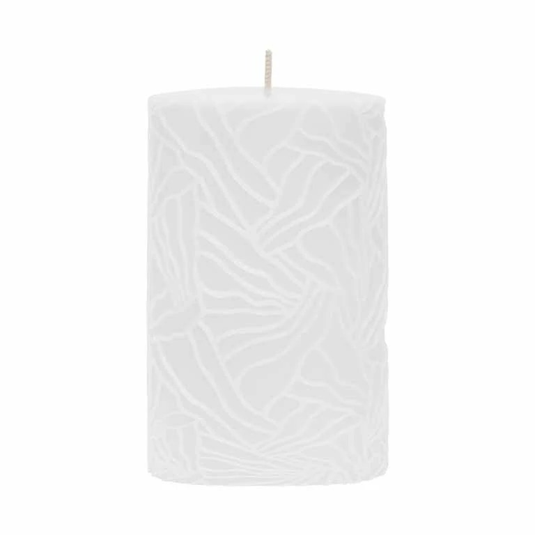 Kaars Wave 9x15cm wit