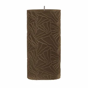 Kaars Wave 9x20cm mokka