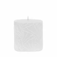 Kaars Wave 9x9cm wit