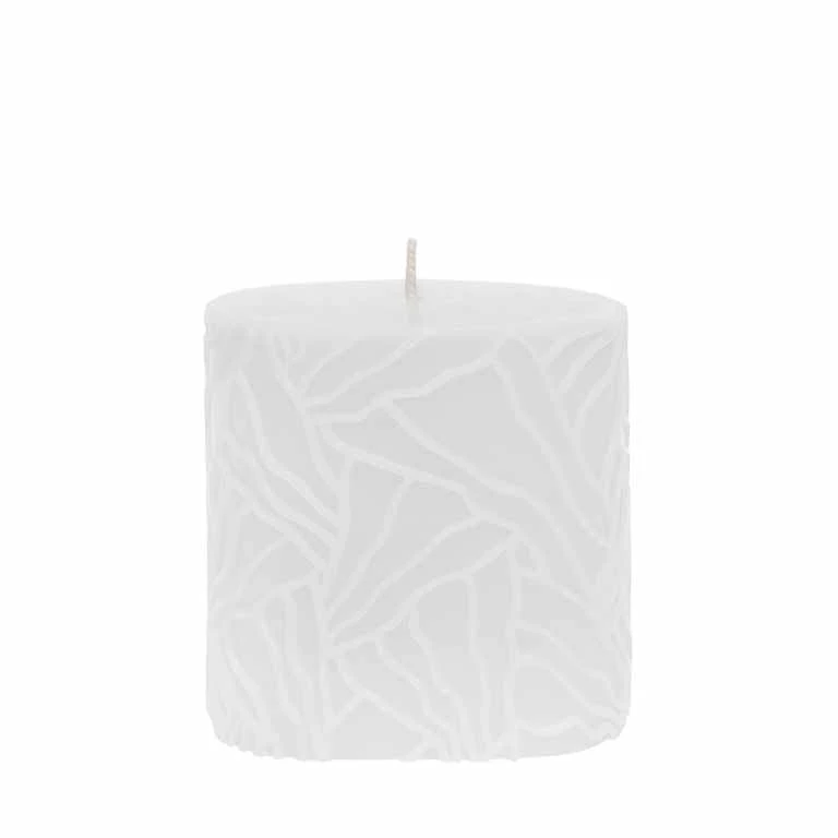 Kaars Wave 9x9cm wit