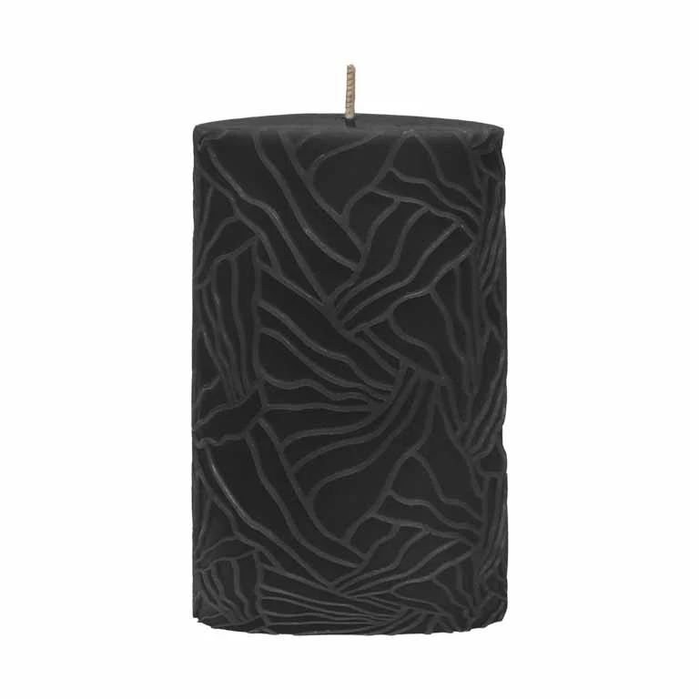 Kerze Wave 9x15cm schwarz