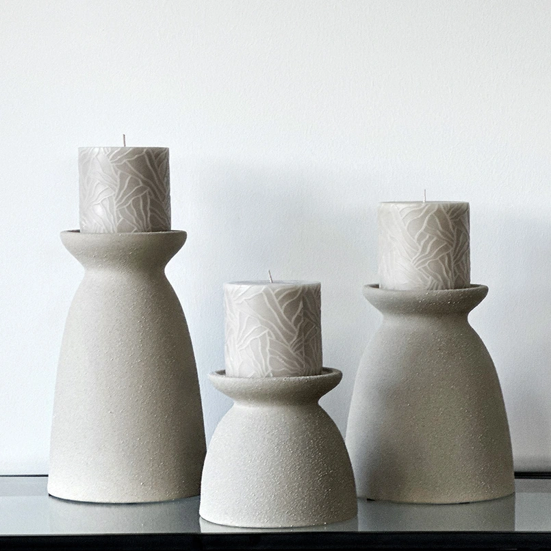 Kerzenständer Elvie 14cm matt sand