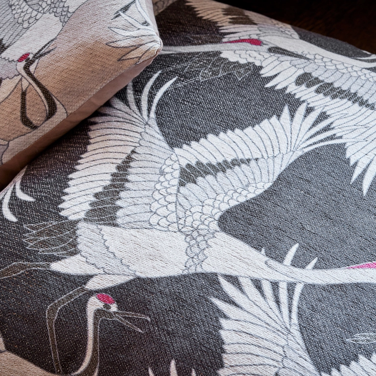 Kissen Crane 70x70cm schwarz