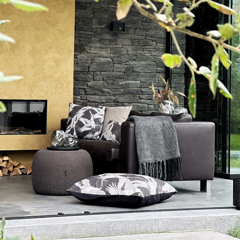 Kissen Crane 70x70cm schwarz