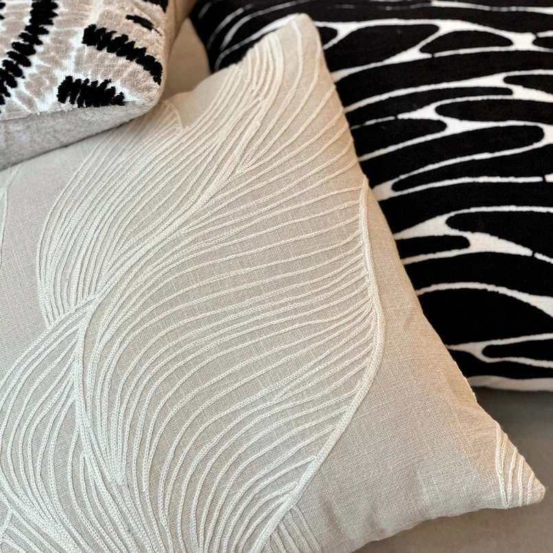 Kussen Nina print 8 45x45cm beige