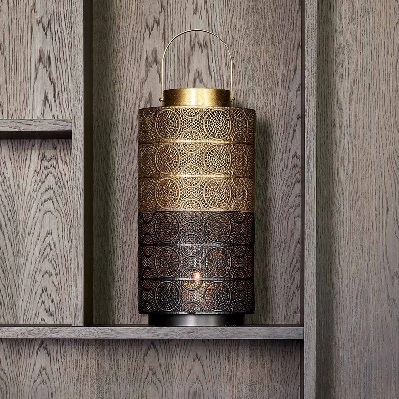 Lantaarn Ellen Ø53cm zwart/goud