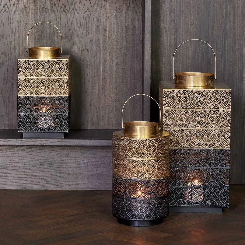 Lantern Ellen H53cm black/gold