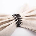Napkin Rings Leaf - Set of 4 - Black