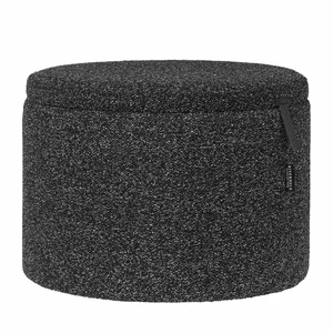 Opberg poef Didi 30cm zwart boucle