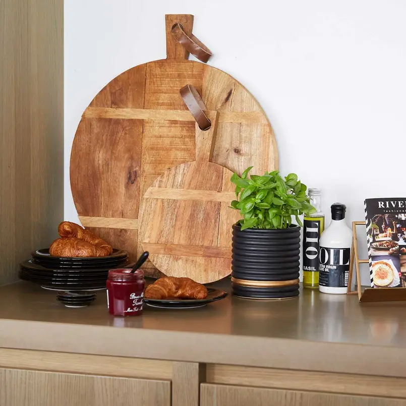 Plateau Leila rond 41cm naturel