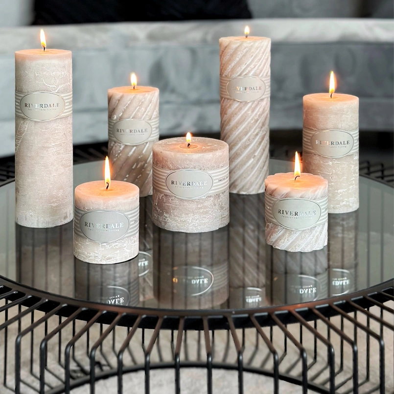 Scented candle Jasmin Tea 7.5x15cm light gray