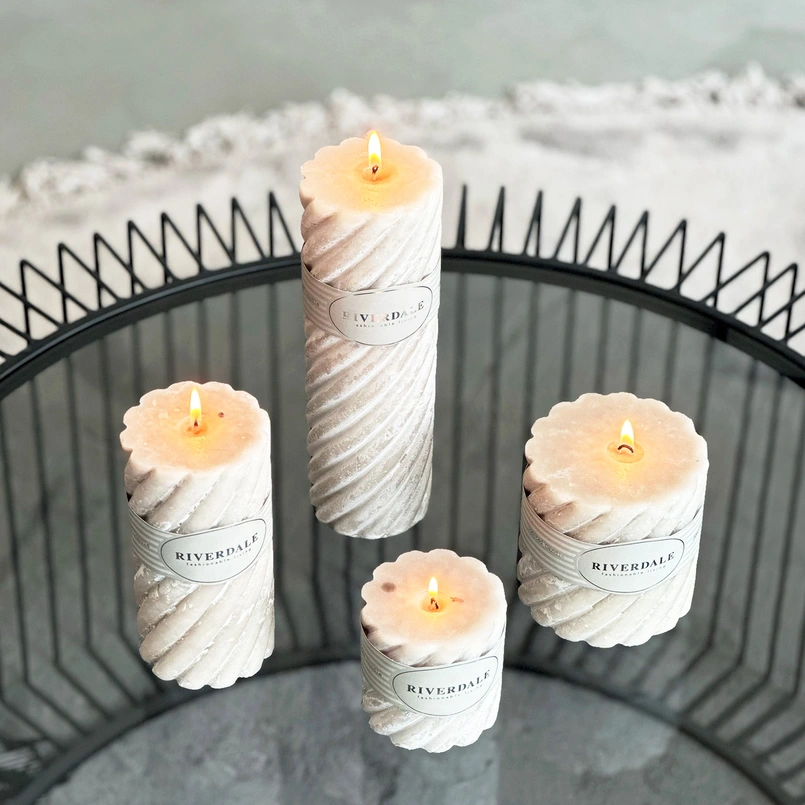Scented candle Swirl Jasmin Tea 10x10cm light gray