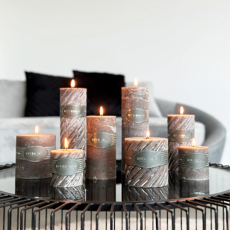Scented candle Swirl White Chocolate 7.5x15cm mocha