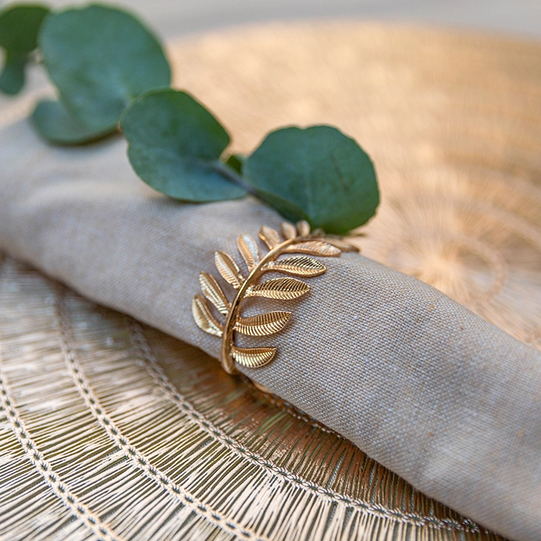 Servetringen Leaf s/4 goud