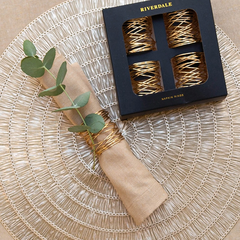 Serviettenringe Wire - Set aus 4 - Gold