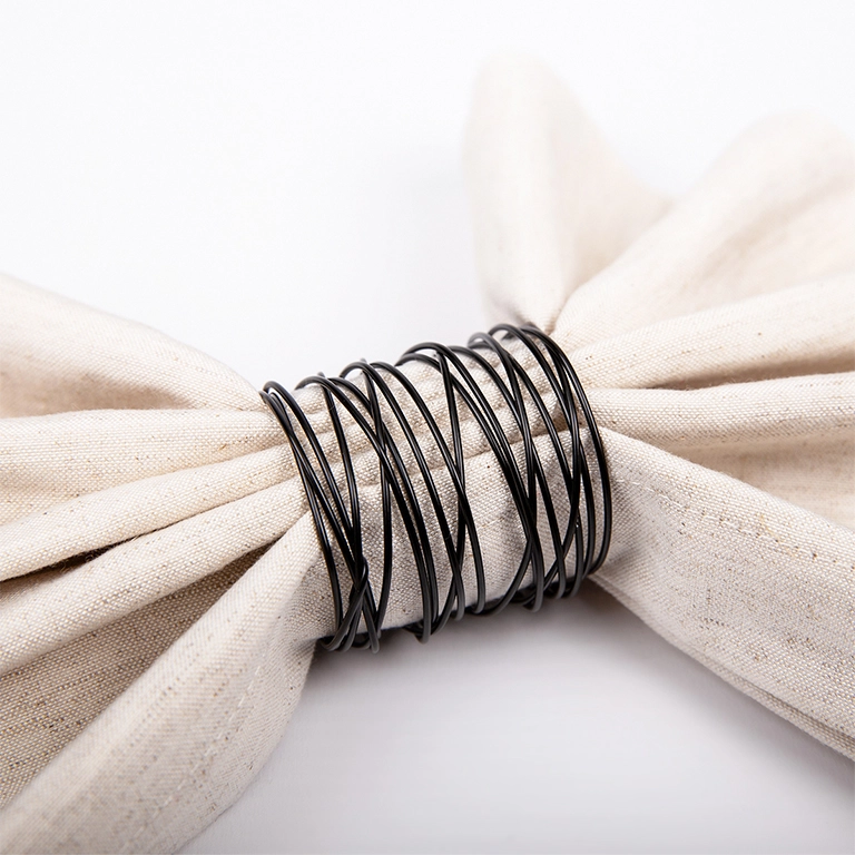 Serviettenringe Wire Set aus 4 Schwarz