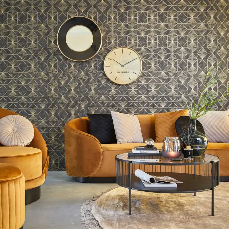 Spiegel Tess 60cm goud/zwart
