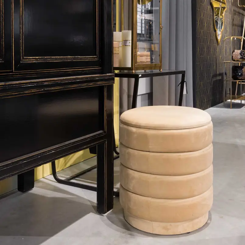Storage pouf Beau 44cm champagne