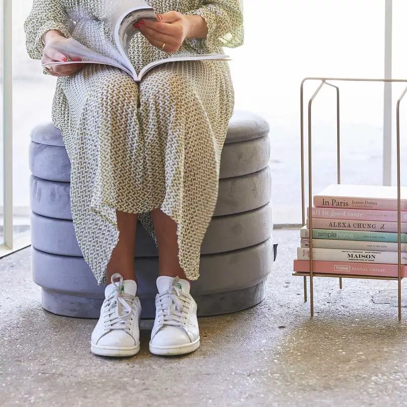 Storage pouf Beau 55cm grey