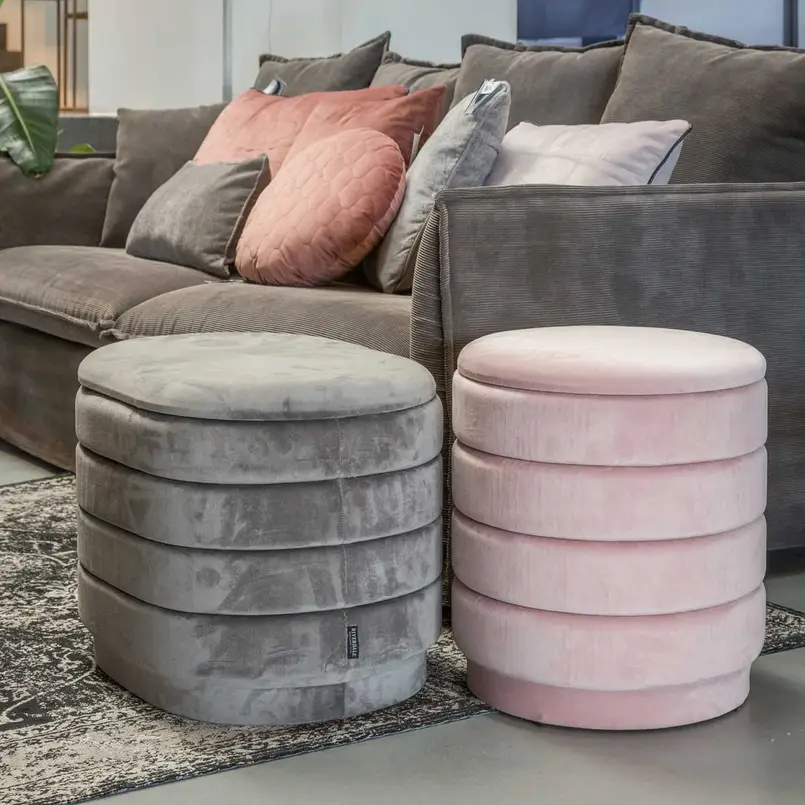 Storage pouf Beau 55cm grey