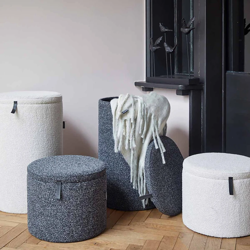 Storage pouf Didi boucle 60cm black
