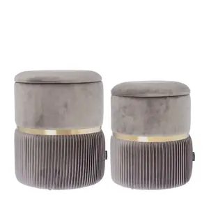 Storage pouf Julia 44cm gray - set of 2