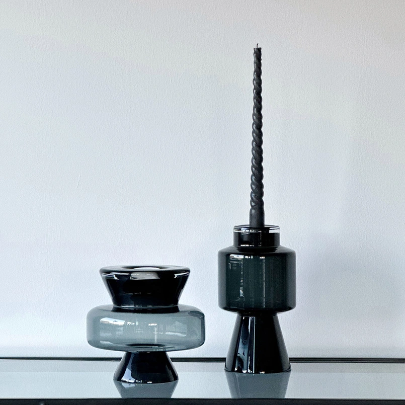 Teelichthalter Luna 15cm - schwarz
