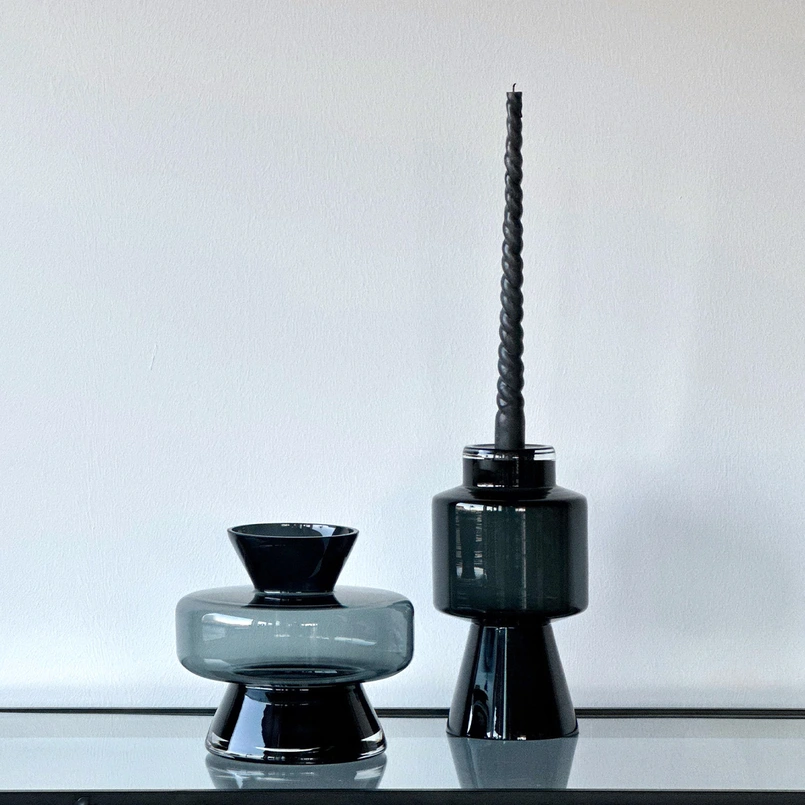 Teelichthalter Luna 15cm - schwarz