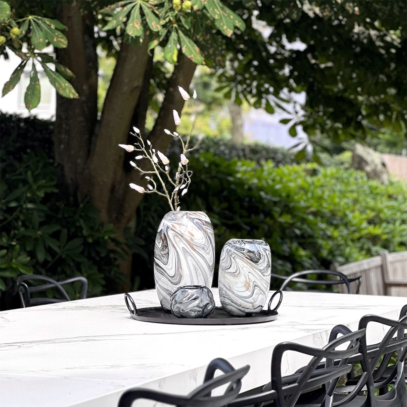Vase Flo 34cm marble