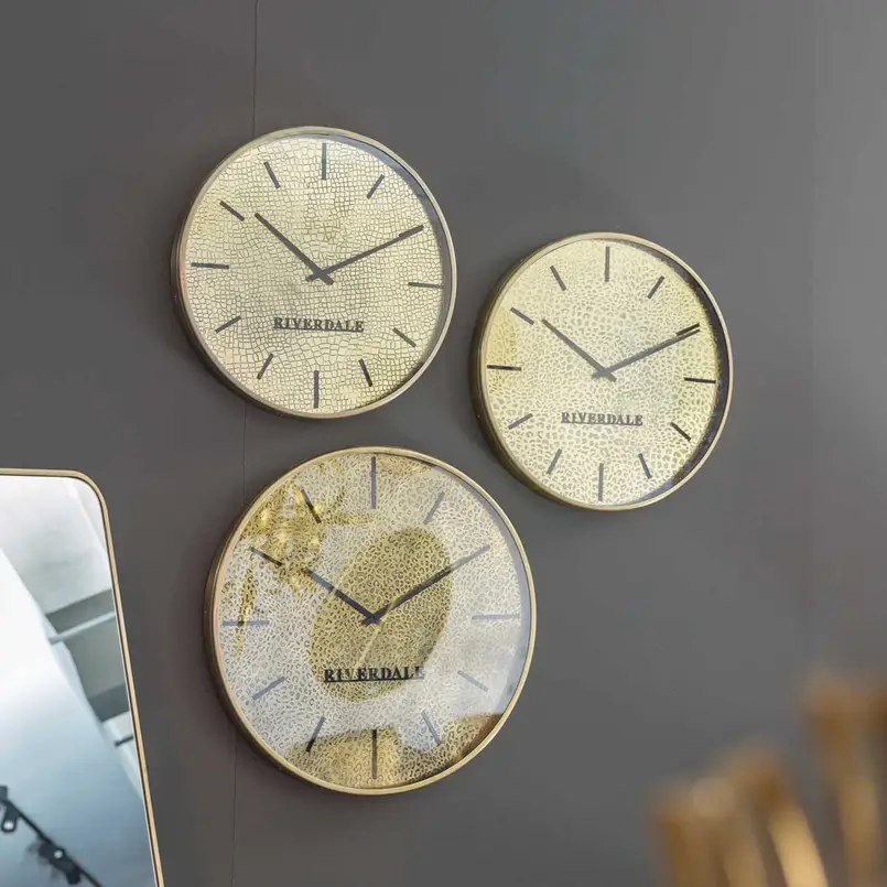 Wanduhr Levy Ø50cm gold print
