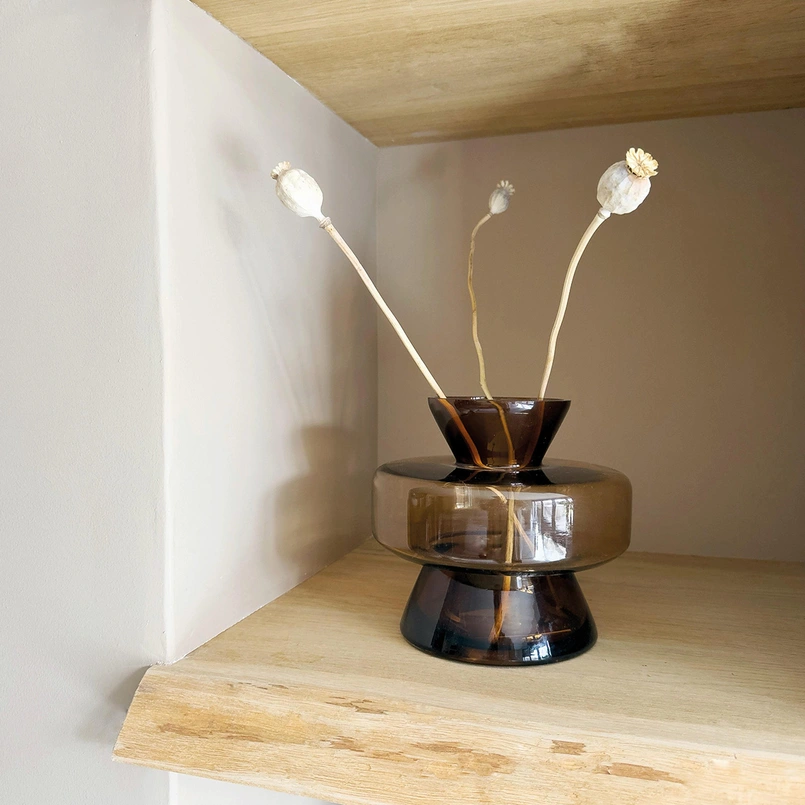 Waxinelichthouder Luna 15cm - amber